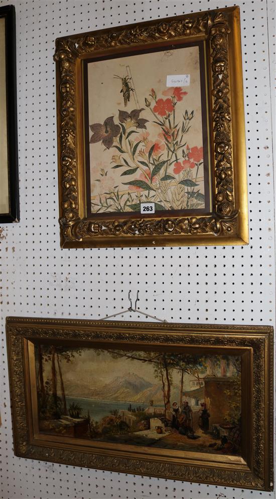 Chinese watercolour and an oil